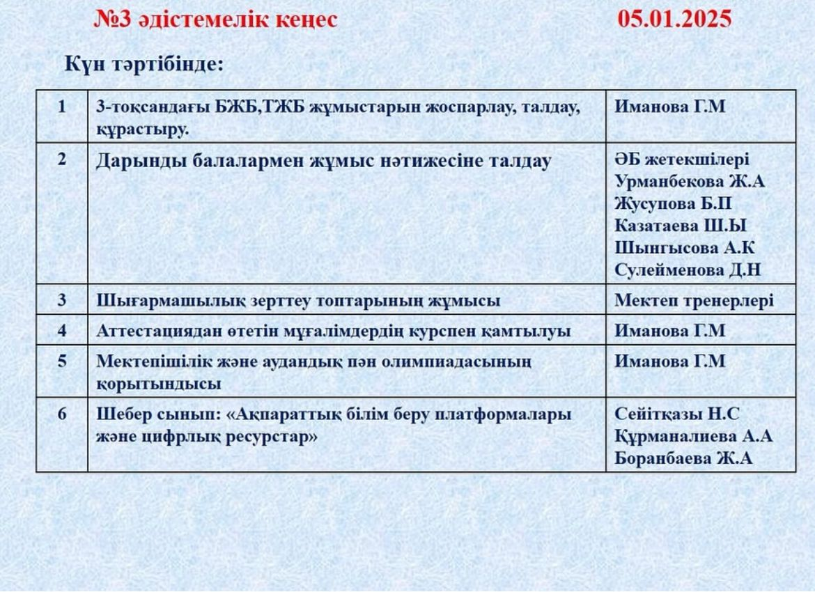 әдістемелік кеңес